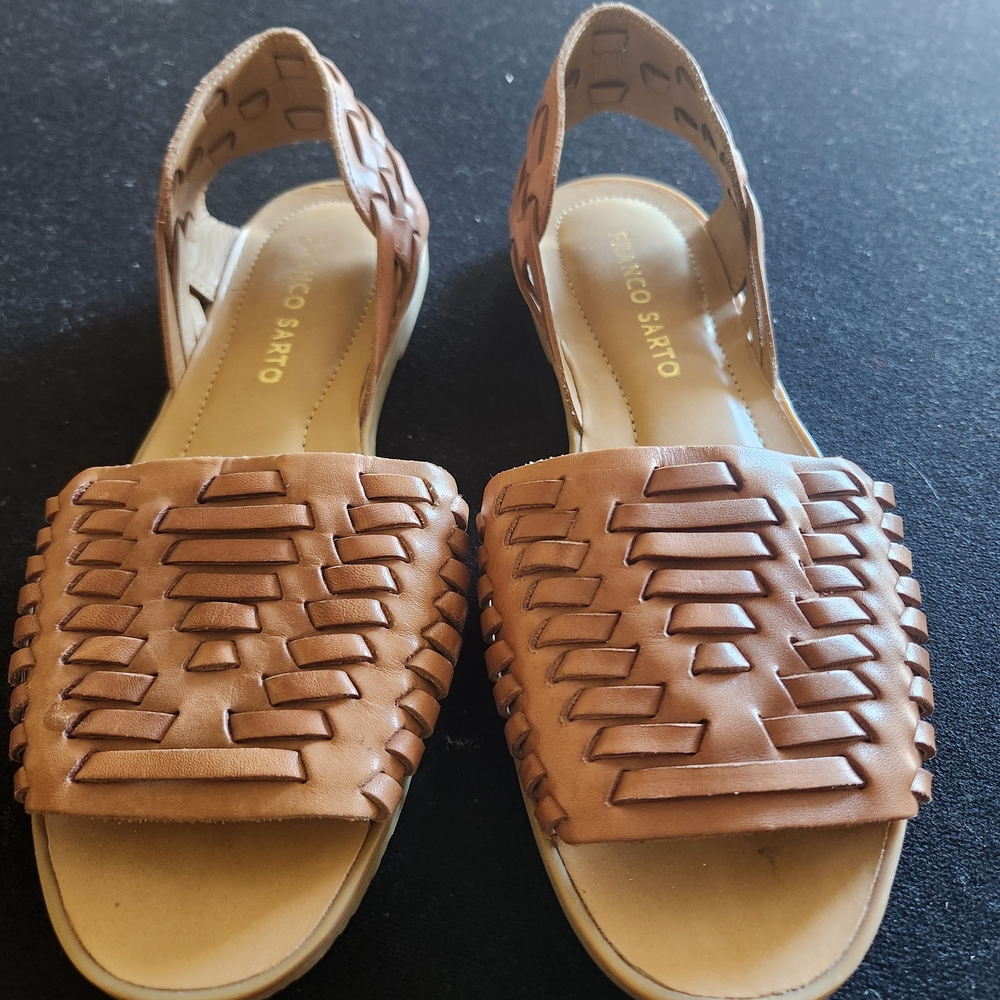 Franco Sarto Tan Woven Sandals